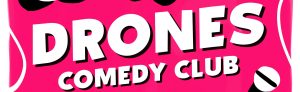 The logo for Drones Comedy Club, long established comedy night in Cardiff, UK